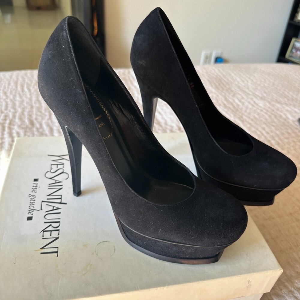 YSL Black Suede Pumps